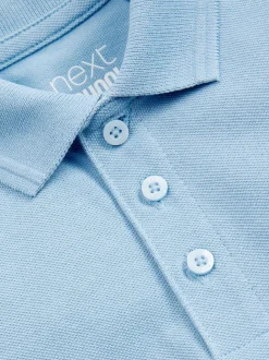 Bleu - Lot de 5 polos en coton à manches courtes pour l'école (3-16ans)