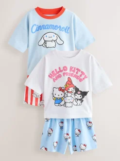 Bleu - Lot de 2 pyjamas courts Hello Kitty (3-14ans)