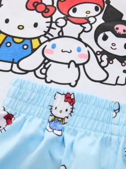 Bleu - Lot de 2 pyjamas courts Hello Kitty (3-14ans)