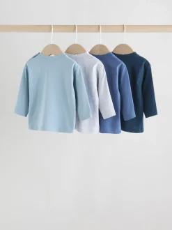 Bleu - Lot de 4 t-shirts à manches longues bébé (0mois2ans)