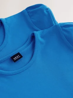 Bleu - Lot de 2 t-shirts à manches bouffantes (3-16ans)