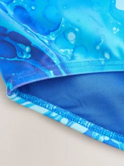 Bleu - Maillot de bain à col dégagé (3-16ans)