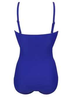 Bleu - Maillot de bain Pour Moi Santa Monica gainant au ventre à bretelles amovibles
