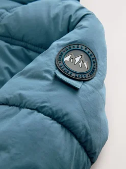 Bleu - Manteau rembourré doublé Borg Résistant à la douche (3mois-7ans)