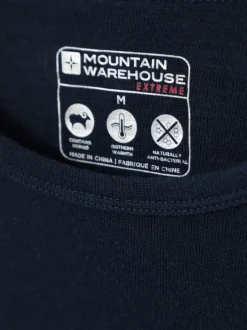 Bleu - Mountain Warehouse Haut thermique à col rond en mérinos pour homme