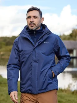 Bleu - Mountain Warehouse Mens Fell 3-In-1 Veste résistante à l'eau