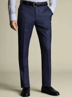 Bleu - Pantalon Charles Tyrwhitt slim en peau de requin