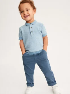 Bleu - Pantalon chino extensible (3mois-7ans)