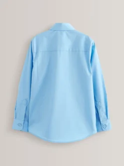 Bleu - Paquet de 2 chemises d'école à manches longues (3-17ans)