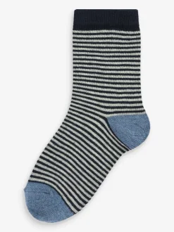 Bleu - Paquet de chaussettes en coton riche 7