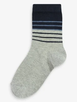 Bleu - Paquet de chaussettes en coton riche 7