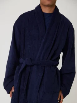 Bleu - Peignoir Loungeable homme classique en éponge
