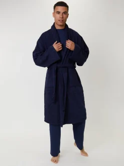 Bleu - Peignoir Loungeable homme classique en éponge