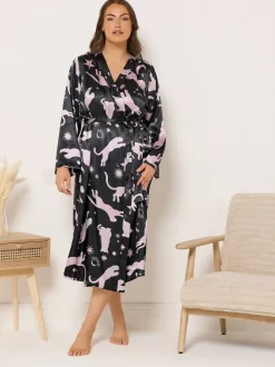 Bleu - Peignoir Yours Curve en satin