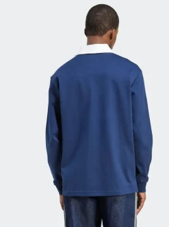 Bleu - Polo de rugby Adidas Original Adicolor