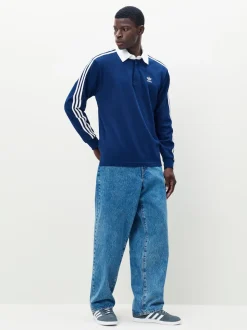 Bleu - Polo de rugby Adidas Original Adicolor