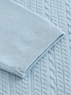 Bleu - Polo en maille torsadée (3mois à7ans)