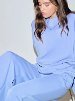 Bleu - Pull Active Modal super doux à col bénitier