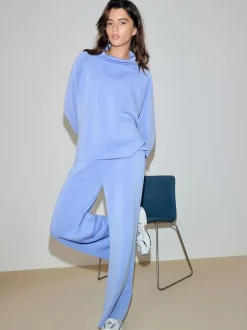 Bleu - Pull Active Modal super doux à col bénitier