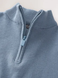 Bleu - Pull quart de zip (3-16ans)