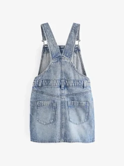 Bleu - Robe à pinces en denim (3-16ans)