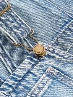 Bleu - Robe à pinces en denim (3-16ans)