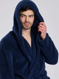 Bleu - Robe de chambre à capuche Loungeable Sherpa
