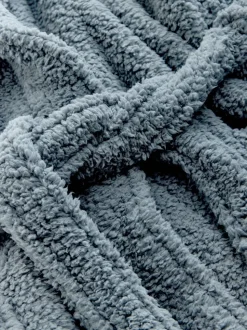 Bleu - Robe de chambre en peluche