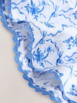 Bleu - Robe Fleuri manches ange (3-16ans)