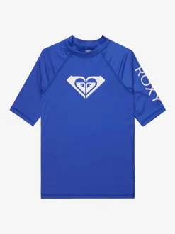 Bleu - Roxy Girls Wholehearted à logo à manches courtes