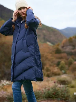 Bleu - Seraphine Long Chevron 3 en 1 Manteau de grossesse et de portage pour bébé