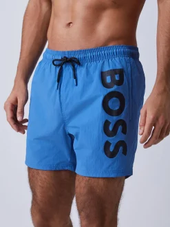 Bleu - Short de bain BOSS Octopus à logo