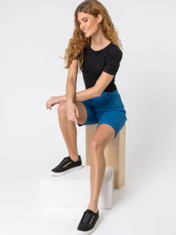 Bleu - Short Roman extensible à revers