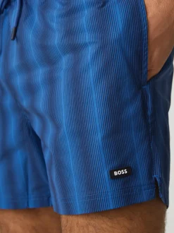 Bleu - Shorts de bain BOSS Flounder à rayures