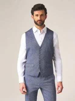 Bleu - Skopes Jude Tweed Coupe sur mesure Suit Gilet