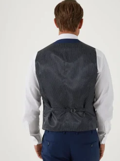 Bleu - Skopes Milan Scoop Coupe ajustée Costume Gilet