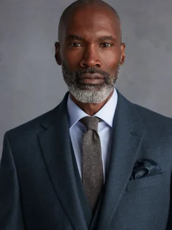 Bleu - Slim Fit (Slim Fit) - Veste de costume en flanelle de laine et cachemire mélangées Signature Zignone