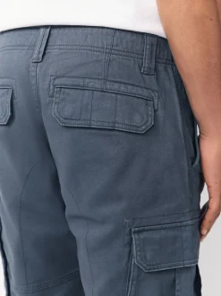 Bleu - Slim Fit (Slim Fit) - Pantalon cargo stretch en coton