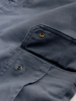 Bleu - Slim Fit (Slim Fit) - Pantalon cargo stretch en coton