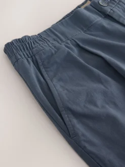 Bleu - Slim Fit (Slim Fit) - Pantalons Chinos extensibles plissés avec taille élastique