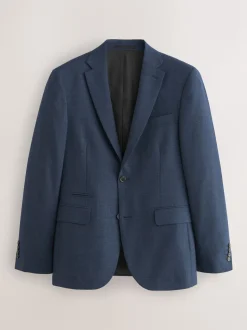 Bleu - Slim Fit (Slim Fit) - Veste de costume texturée en laine Blend