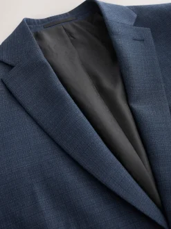 Bleu - Slim Fit (Slim Fit) - Veste de costume texturée en laine Blend