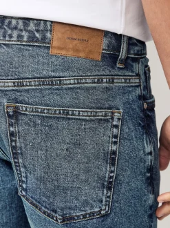 Bleu - Slim Fit (Slim Fit) - délavé vintage Denim Jeans