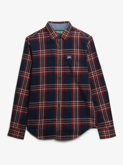 Bleu - Superdry Chemise Lumberjack en coton à manches longues