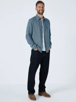 Bleu - Surchemise texturée Veste-chemise