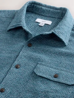 Bleu - Surchemise texturée Veste-chemise