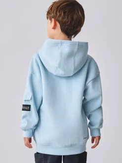 Bleu - Sweat à capuche Baker by Ted Baker oversize en relief
