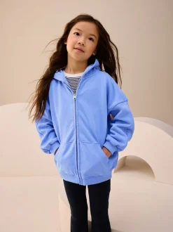 Bleu - Sweat à capuche zippé (3-16ans)