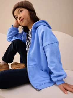 Bleu - Sweat à capuche zippé (3-16ans)