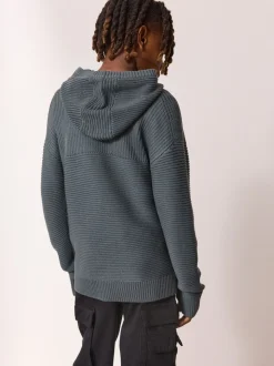 Bleu - Sweat-shirt à capuche en maille utilitaire (3-16ans)